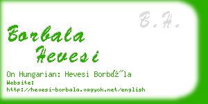 borbala hevesi business card